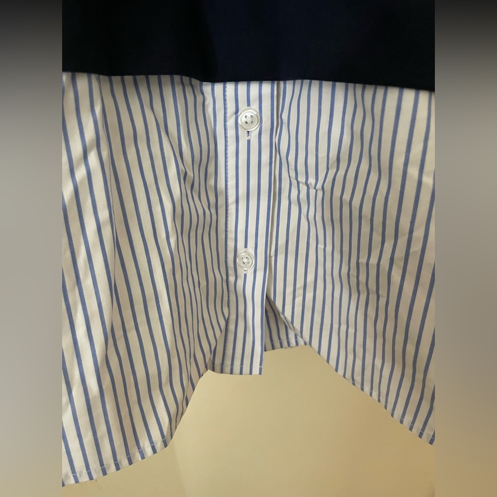 Sz L Reitman’s women’s Long-Sleeve Crew-Neck Sweatshirt with Fooler Insert navy - Picture 9 of 13